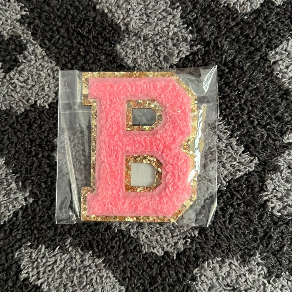 Stoney Clover Lane Glitter Varsity Letter Patch - GUAVA